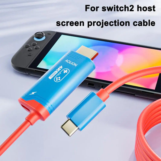 4K60HZ HDMI Cable For Nintendo Switch2 2m Length High-Definition Host Screen Projection Cable Gaming Device Accessory