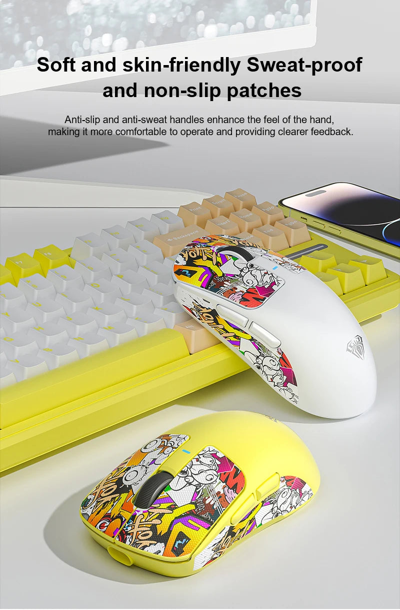 AULA SC680 Wireless Gaming Mouse W/ 26000 DPI PAW3395 Sensor BT 5.0/2.4G/Wired Tri Mode 500mAh Battery For Windows/Mac/PC/laptop