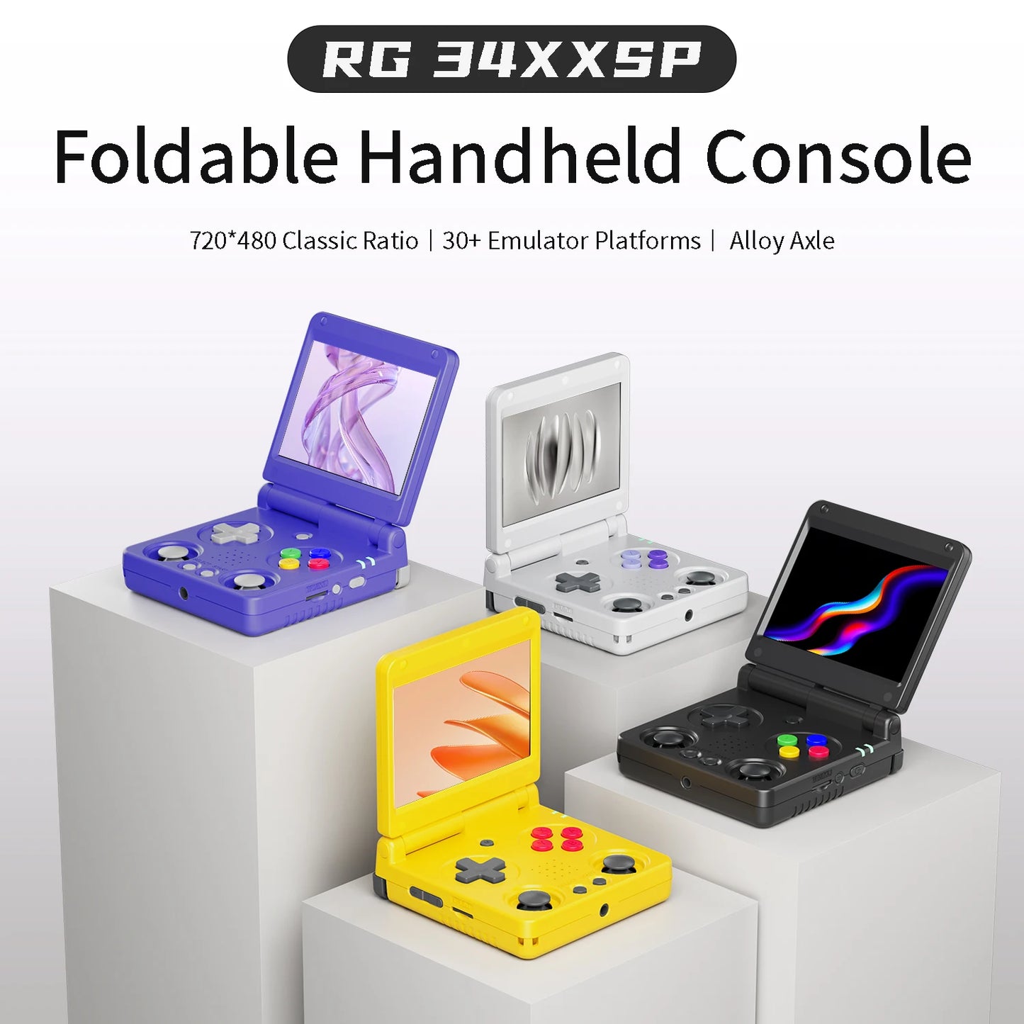 Anbernic RG34XXSP RG35XXSP Flip Handheld Game Console IPS Screen Linux 64-bit Collapsible Retro Video Gaming Player 5000+ Games