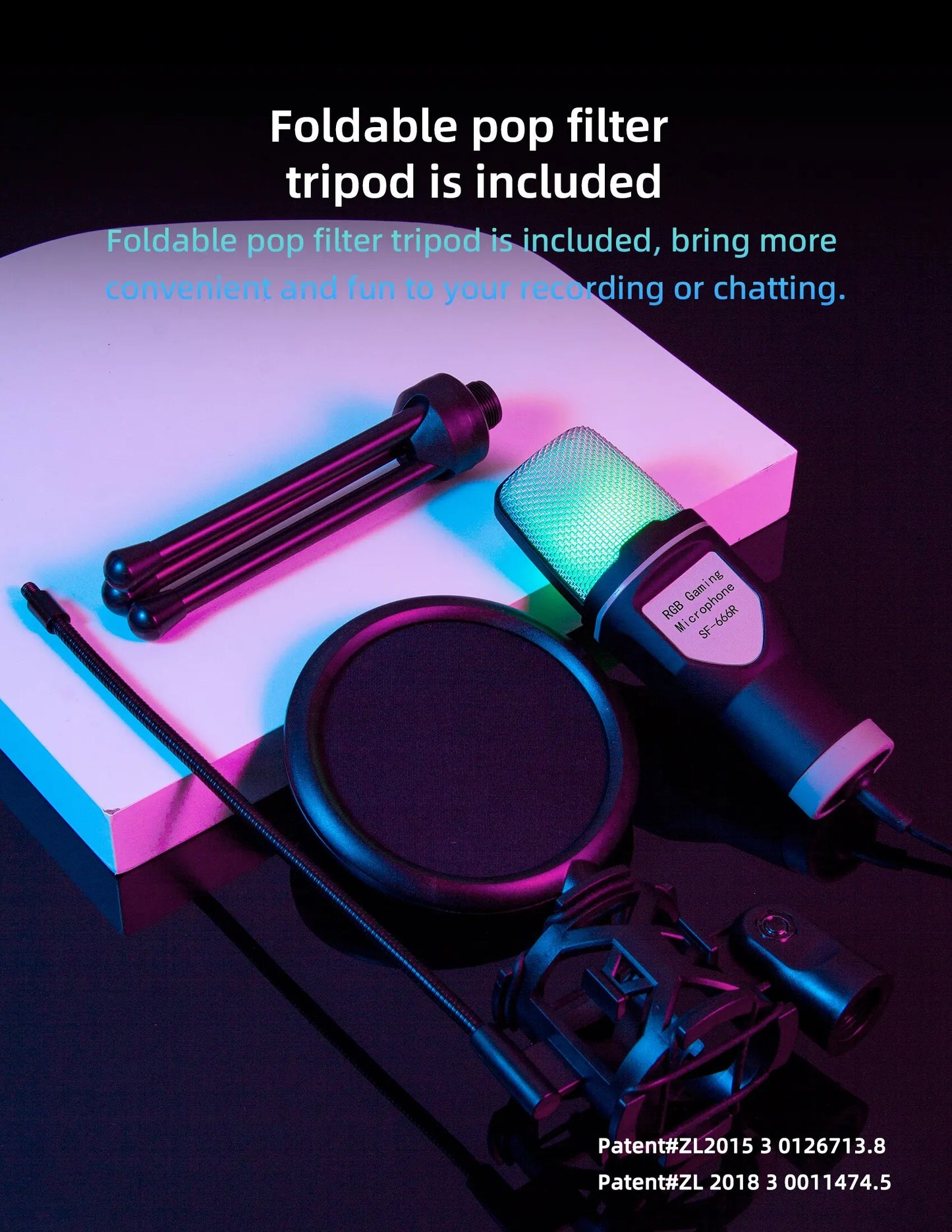 Condenser Professional Microphone Mic For PC Laptop Computer Gaming USB Wired Streaming Podcast Studio Mike Kit Gamer Accessory
