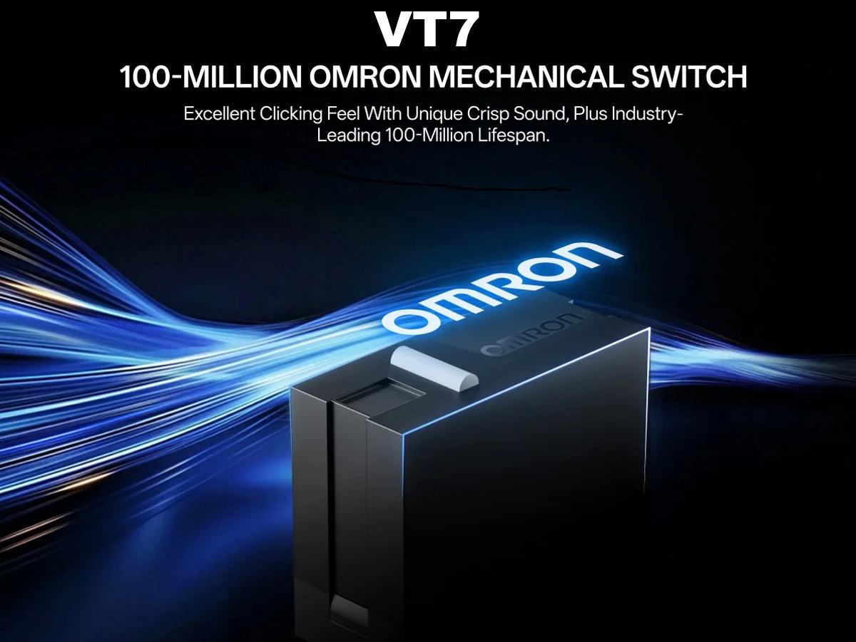 Rapoo VT7 VT7MAX Wireless Gaming Mouse True 8K Wireless Polling Rate 53g Lightweight 100-Million Mechanical Switch Macro Enabled