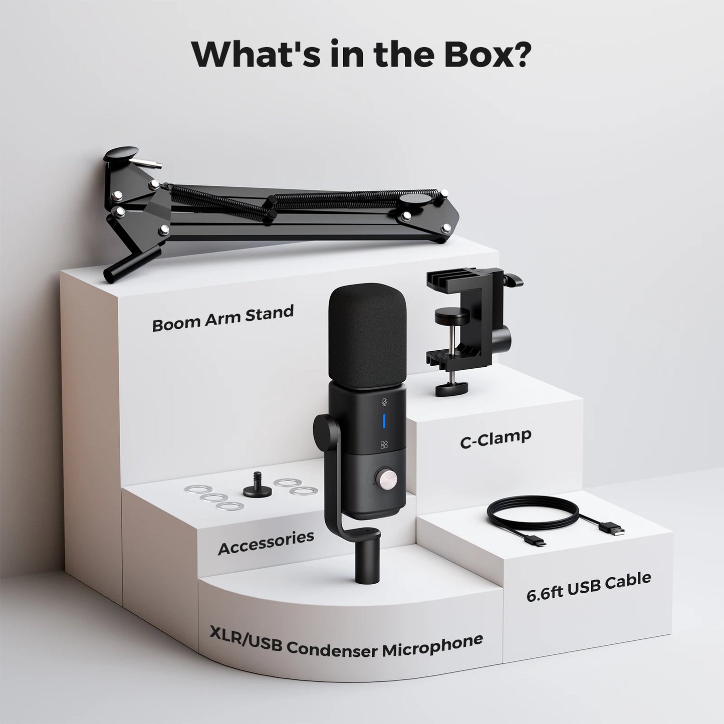 NearStream Professional Microphone pc USB XLR Condenser Mic Boom Arm US Local ShippingPlug-and-Play for Streaming Podcast Studio