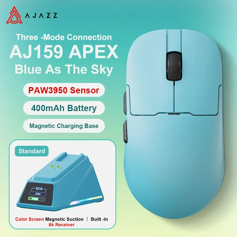 AJAZZ AJ159 APEX/AJ159PRO Wireless Gamer Mouse with RGB Magnetic Charging Base Lightweight AJ159P Gaming Mouse for PC Laptop