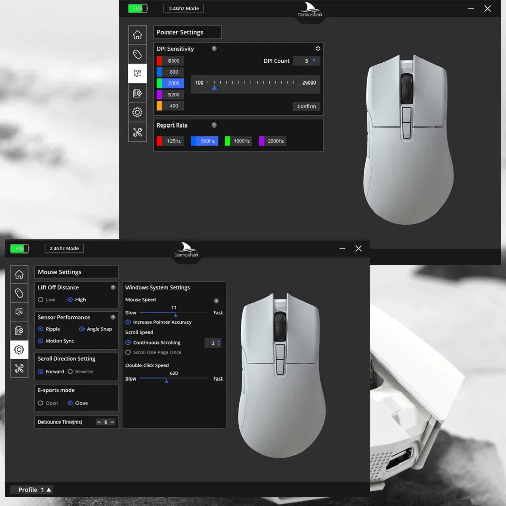 Darmoshark N3 Gaming Mouse Wireless Bluetooth Tir -Mode Telink 8273 PAW3395 Sensor 26000DPI Macro Game Mouse TTC For PC Laptop