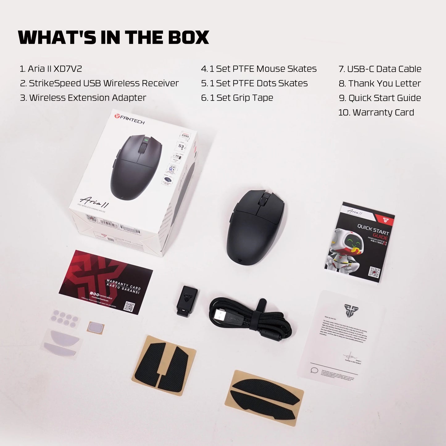 FANTECH ARIALL XD7V2 Wired and Gaming Mouse PAW3395 Mice Ultralight 53gr 26000DPI Huano TBSPD Switch  Non-slip Coating Mouse