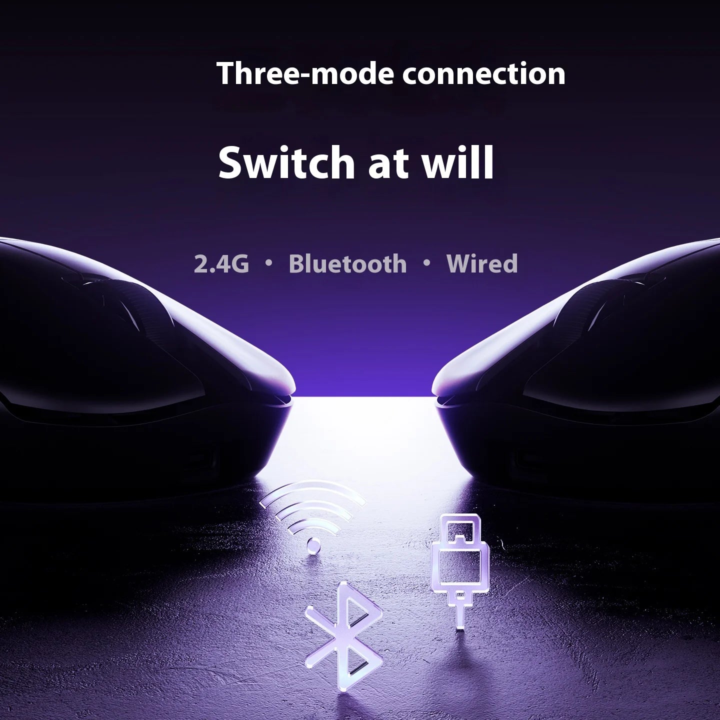 ATK U2 Mouse Tri Mode Wireless Mouse Paw3950 8000Hz Low Delay Lightweight Paw3395 Gaming Mice PC Accessories For FPS Gamer