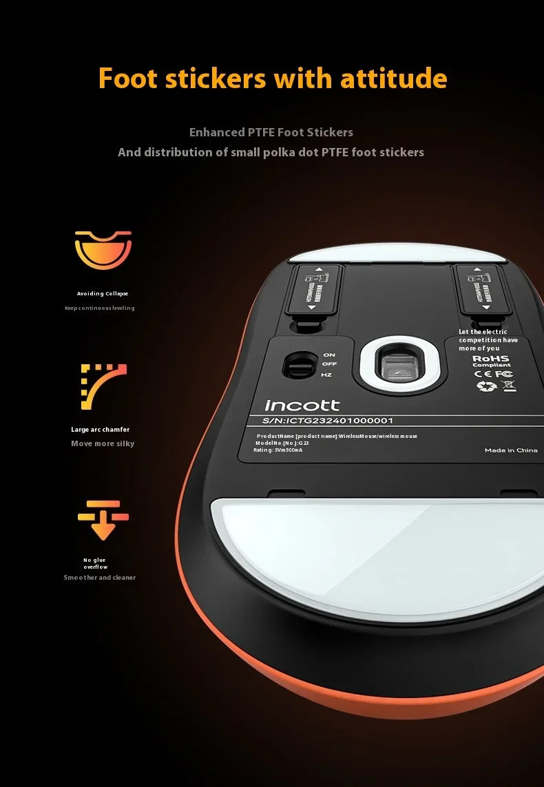 Incott G23 Pro Paw3950 Sensor Hot Swap Fast Charge Wireless Mouse 8k Dual Mode Gaming Mouse Ergonomics Pc Gamer Accessories Gift