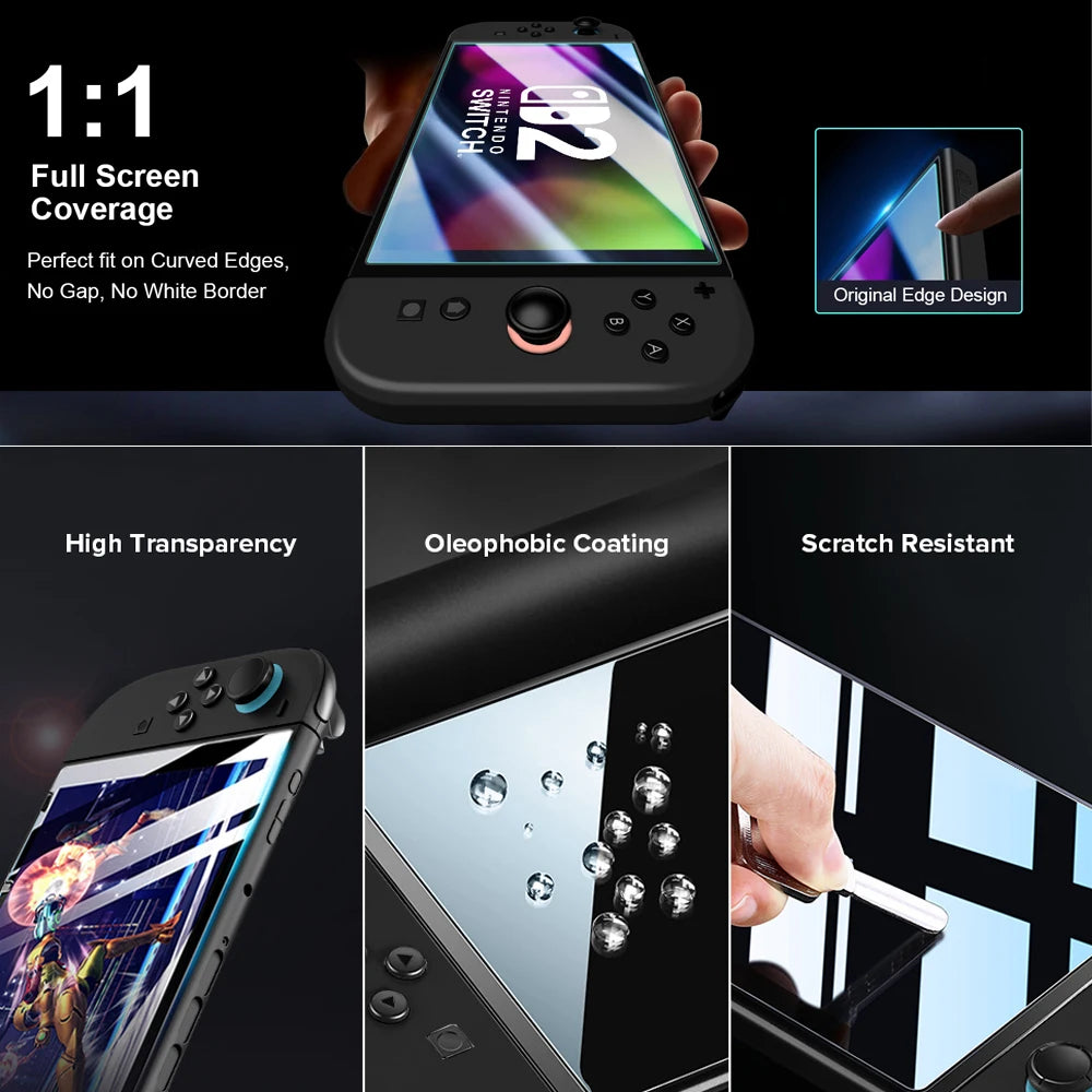 Tempered Glass Protector For Nintendo Switch 2 2025 Accessories Screen Protector For Nintendo Switch 2 With Joystick Cap