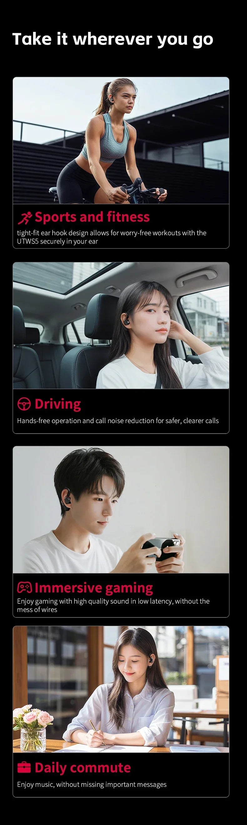 FiiO UTWS5 2025 True Wireless Earbuds Hook Earphone Bluetooth Hi-Res 96kHz/24bit Headphone LDAC -MMCX/0.78 2pins Portable For PC
