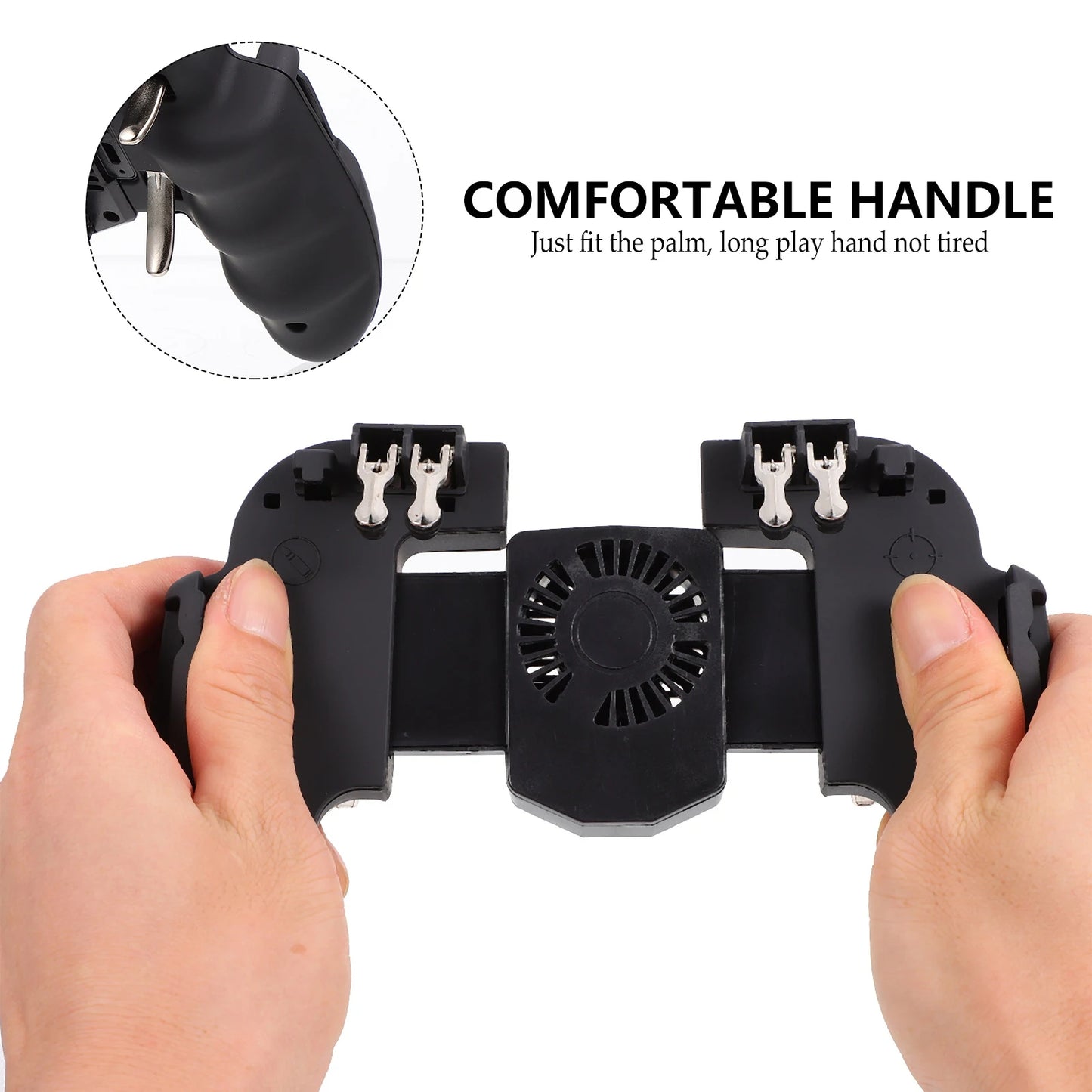 Ergonomic ABS Gaming Controller Anti Slip Handle Six Finger Linkage for Phones below 6 5 Inches Stable Portable Game Grip