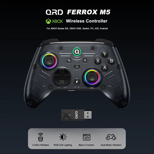QRD FERROX M5 2.4Ghz Wireless Controller For for Xbox Series X Xbox Series S Xbox One  Steam and Windows PC with Hall Effect Joy