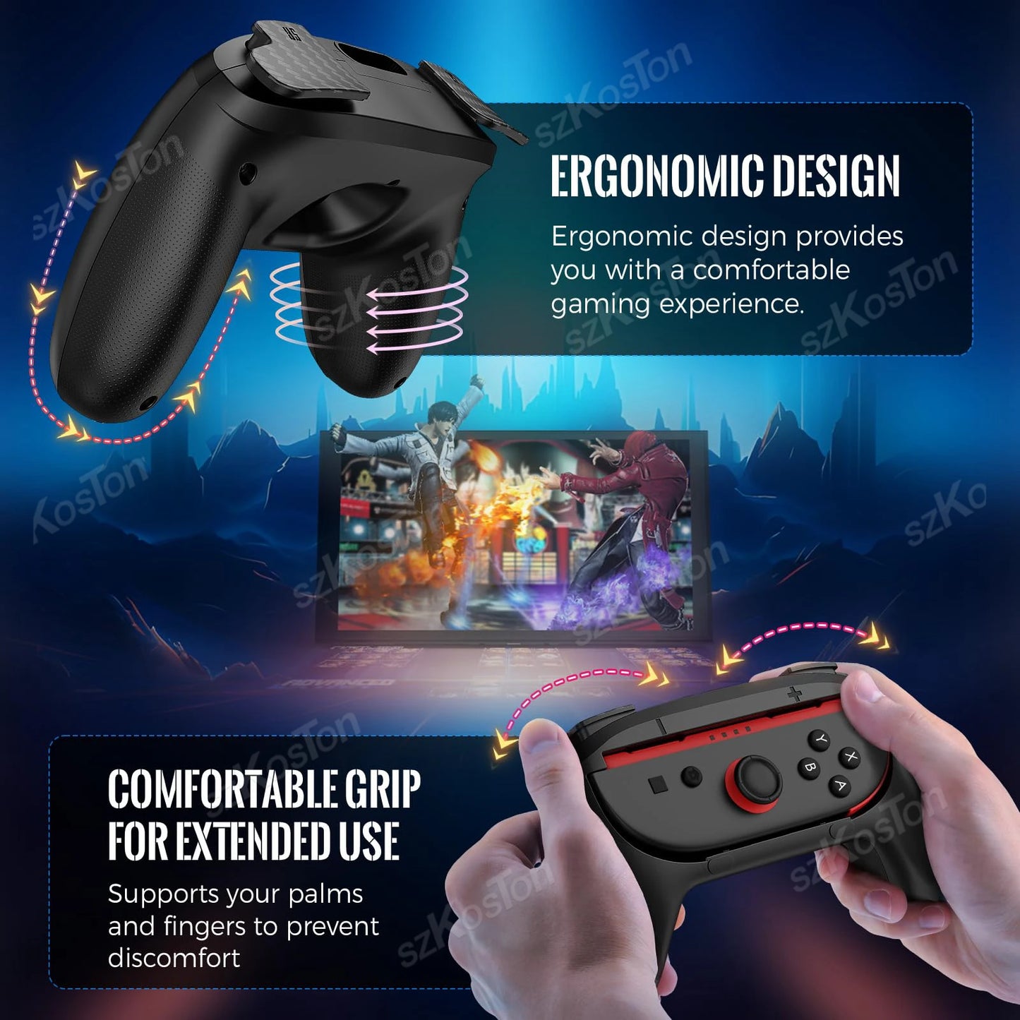 2Pack/Set Ergonomic Handle Adapter for Nintendo Switch 2 Joy-Con Left Right Gamepad for Switch2 Controller Gaming Accessories