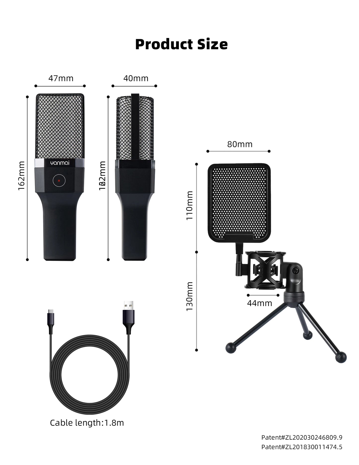 Gaming Computer Professional Condenser Microphone Mic PC Laptop USB Wired Live Streaming Podcast Studio Mike Kit Gamer Karaoke