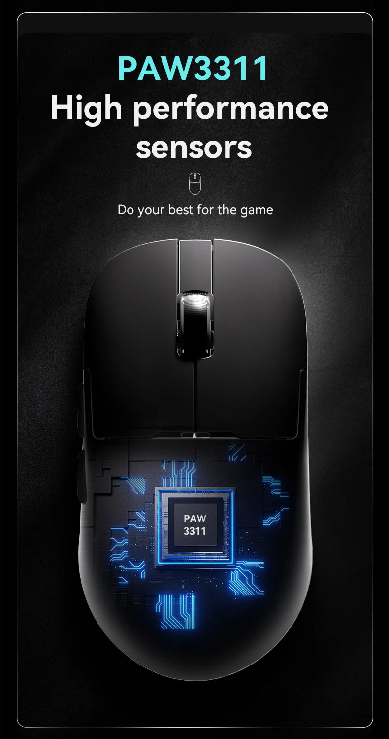 AJAZZ AJ159P MC Tri-mode Wired BT Wireless Gaming Mouse with Magnetic Charging Base Max 12000DPI Gaming Mouse for PC