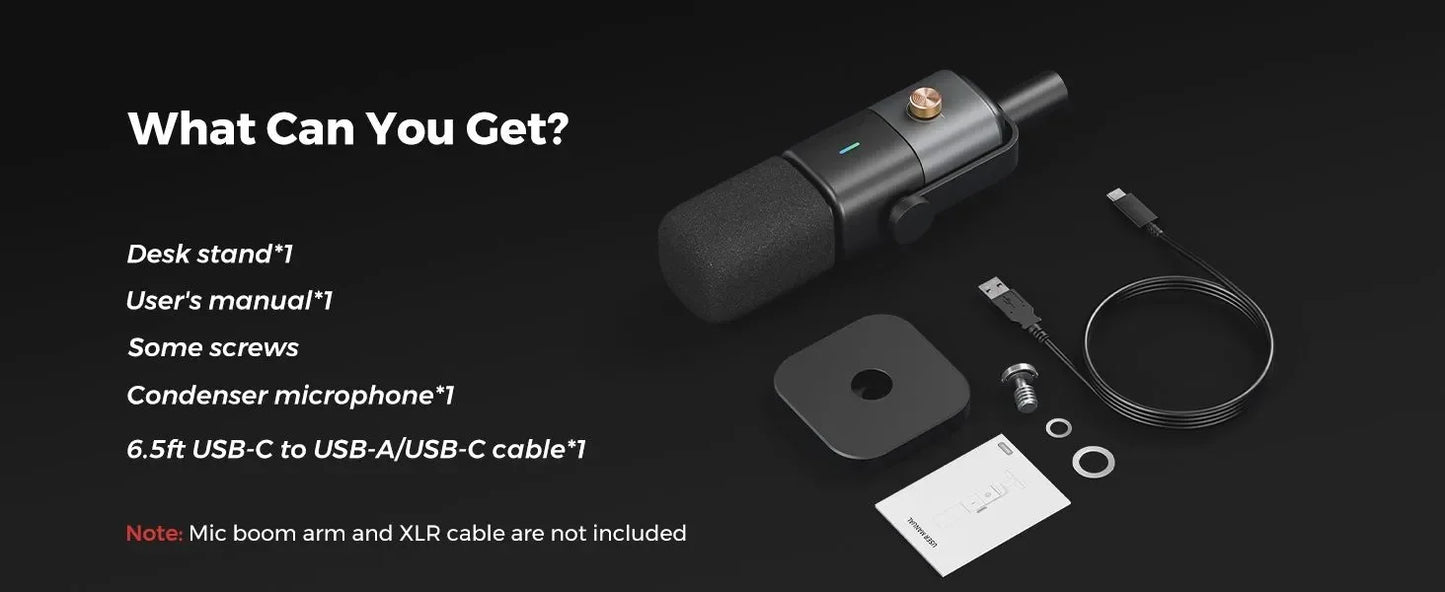 NearStream Desktop Microphone Condenser USB XLR US Local Shipping Plug-and-Play Professional Mic pc for Gaming Streaming