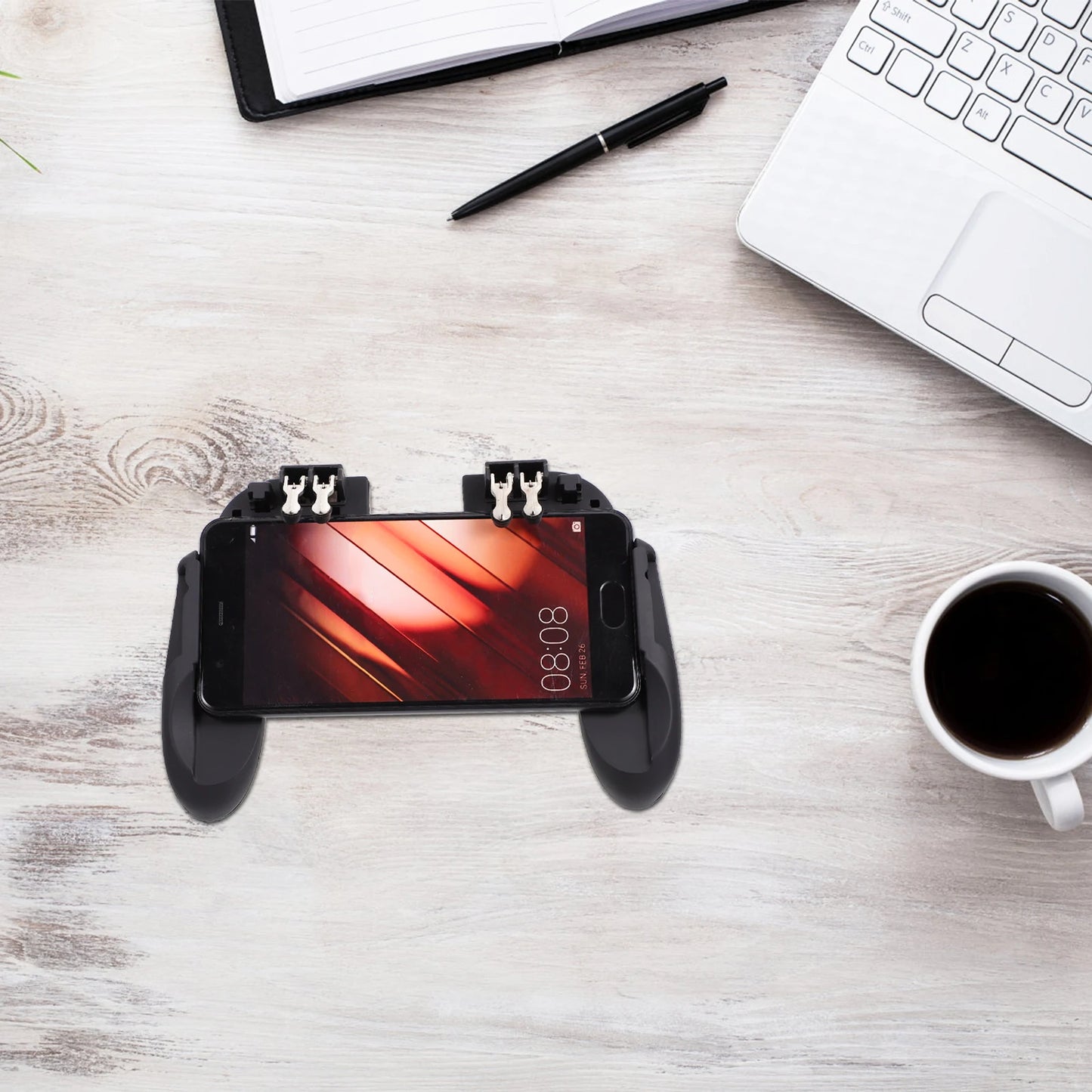 Ergonomic ABS Gaming Controller Anti Slip Handle Six Finger Linkage for Phones below 6 5 Inches Stable Portable Game Grip