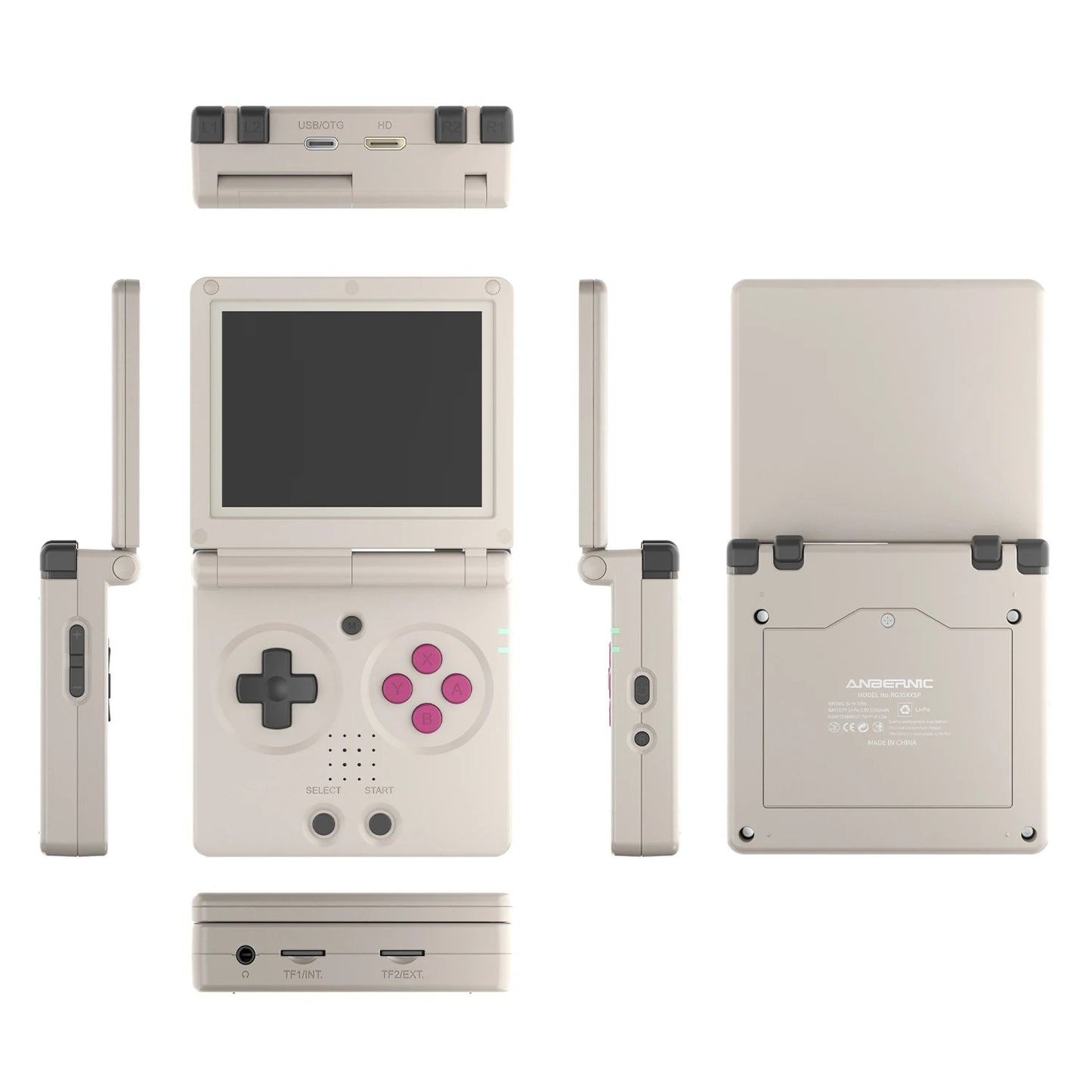 Anbernic RG34XXSP RG35XXSP Flip Handheld Game Console IPS Screen Linux 64-bit Collapsible Retro Video Gaming Player 5000+ Games