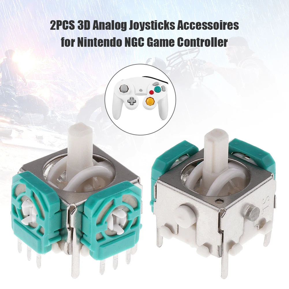 2pcs 3D Analog Rocker Joystick Axis Sensor Module Potentiometers Thumb Stick Replacement Parts for Nintend NGC Gamecube