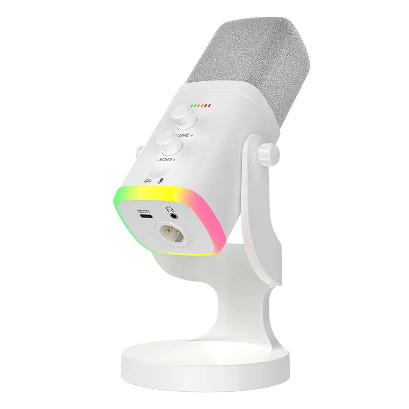 YU8 RGB gaming desktop microphone USB microphone live streaming XLR dynamic microphone recording computer mobile host karaoke