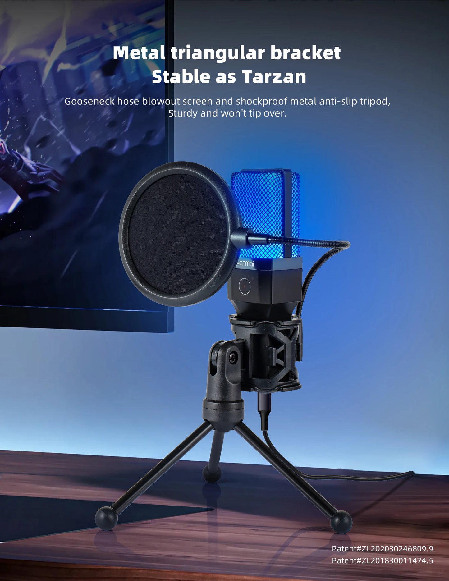 Gaming Computer Professional Condenser Microphone Mic PC Laptop USB Wired Live Streaming Podcast Studio Mike Kit Gamer Karaoke