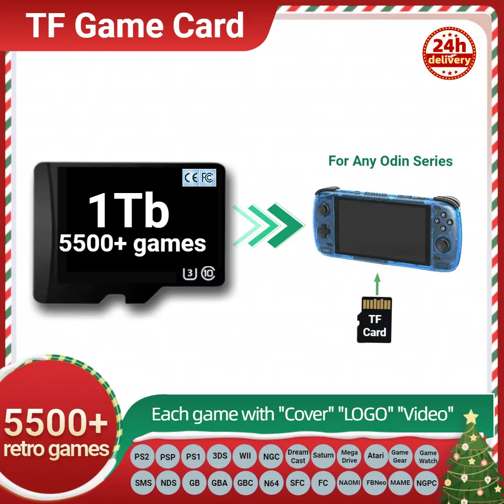Game Card For Anbernic RG406H RG556 RGCUBE Retro Games PS2 PSP PS1 Android portable Handheld Gaming TF SD Memory H-Speed 256G